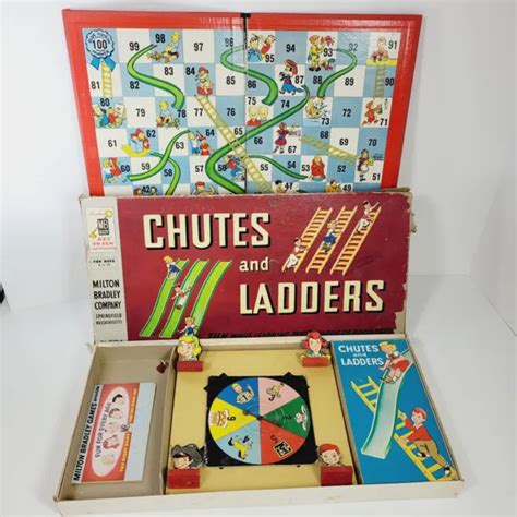 Vintage Chutes And Ladders Milton Bradley Board Game 1956 4120a