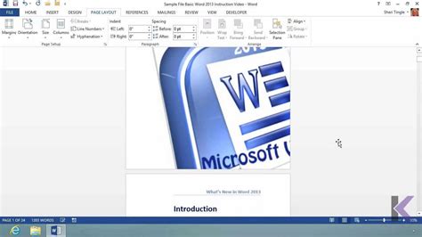 Microsoft Office Word 2013 Tutorial Setting Up The Page Layout K