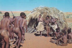 Bushmen Dance Bushman Naked Men Showing Lady Dancing South Africa