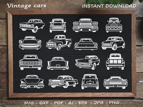 Old Classic Cars Svg Vintage Car Svg Retro Car Svg Dxf Png