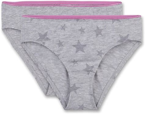 Sanetta Girls 344993 Panties Grey Hellgrau Melange 1646 8 Years Pack Of 2 Uk