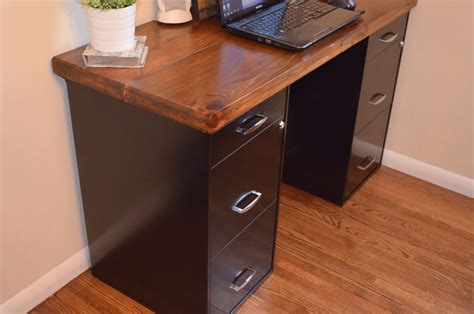 Printer cabinet with file drawer and storage. DIY Office Desk for More Personalized Room Settings ...