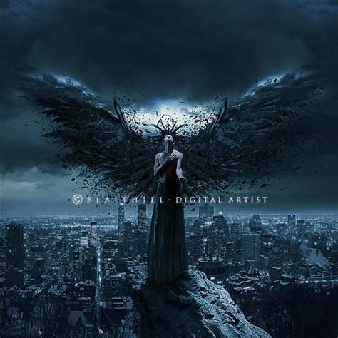 Dark Angel Disintegration Photoshop Manipulation Gothic Fantasy Art