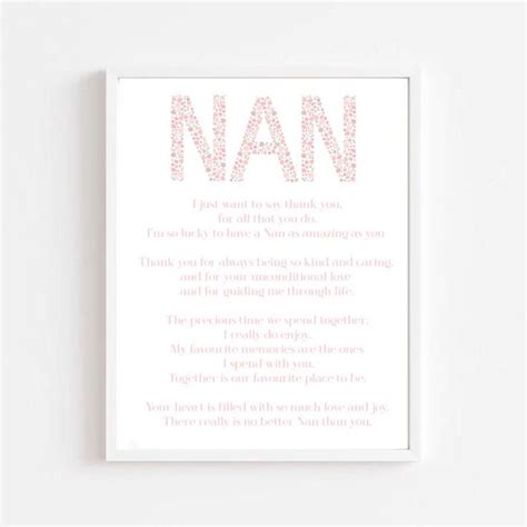 Nan Poem Printgrandma Poemnan Printmothers Day Etsy UK Gifts For Nan Personalised Prints