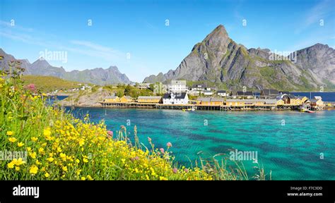 Lofoten Islands Spring Landscape Moskenes Norway Stock Photo Alamy