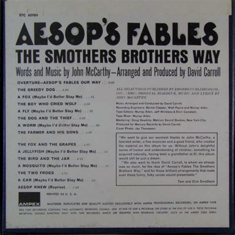 Vintage Stand Up Comedy Smothers Brothers Aesops Fables The