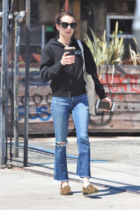 Emma Roberts In A Blue Ripped Jeans Was Seen Out In Los Angeles 0904