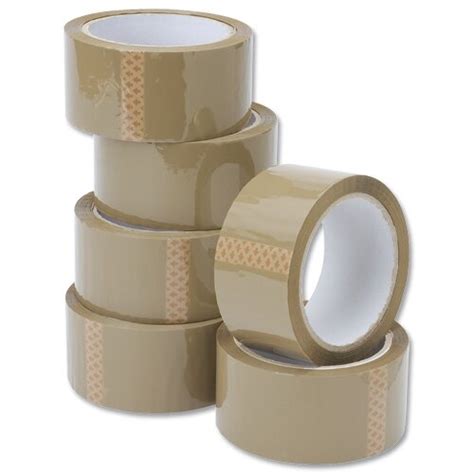 Whitebox Buff Packaging Tape 48mm X 66m Buff Pack Of 6 Hunt Office