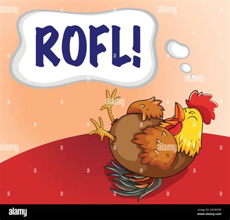 Chicken Laughing With Expression Word Stock Vector Image And Art Alamy