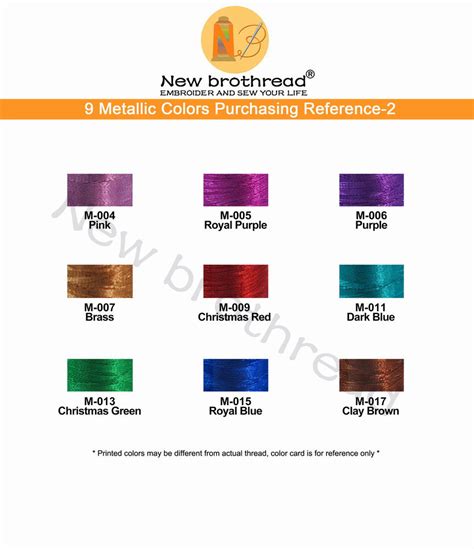 New Brothread 9 Shiny Colors Metallic Embroidery Machine Thread Kit 50