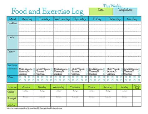 Hence, printable weight loss calendar aids people to maintain a timetable in line with their desire. Bariatric Surgery Weekly Food Exercise Tracker Weigh Loss | Etsy in 2021 | Food tracker ...