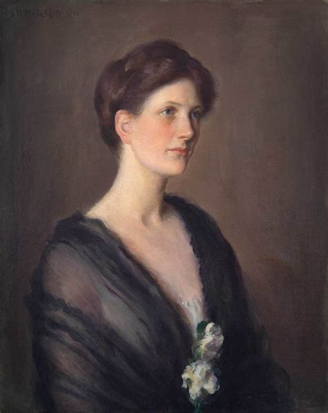 Portrait Of A Woman With Flowers Mary Brewster Hazelton 1911 Oil On Canvas 28 X 23 Vose