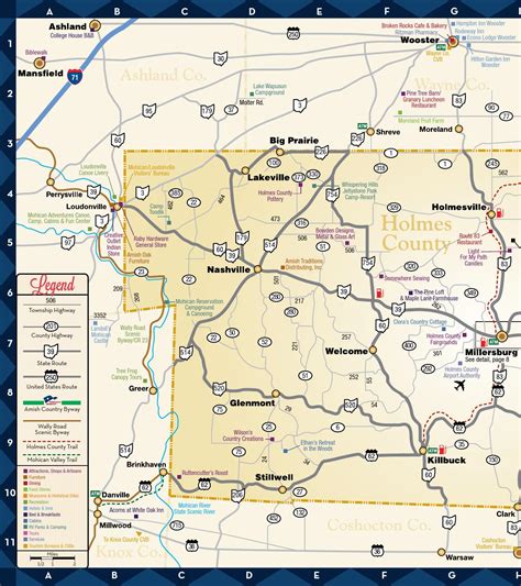 2016 Holmes County Map And Visitors Guide Amish Country Ohio By