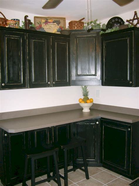 Can you resurface kitchen cabinets. Black Distressed Kitchen Cabinets - DECORATHING