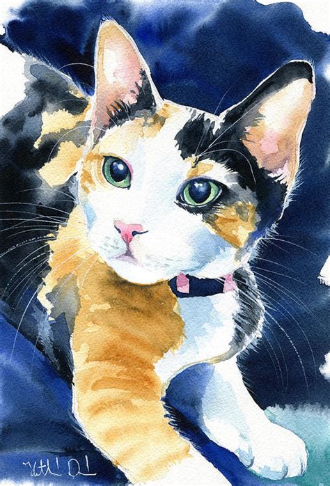 Calico Kitten Art Print By Dora Hathazi Mendes In 2021 Kitten Art