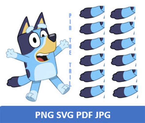 Bluey Pin The Tail On Party Favors Bluey Birthday Party Games Bluey