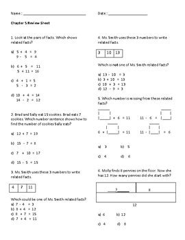 Grade 5 science study resources. Go Math Grade 1 Chapter 5 Review Sheet by Queen of First | TpT