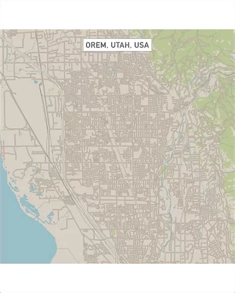 Photographic Print Of Orem Utah Us City Street Map Available As Framed