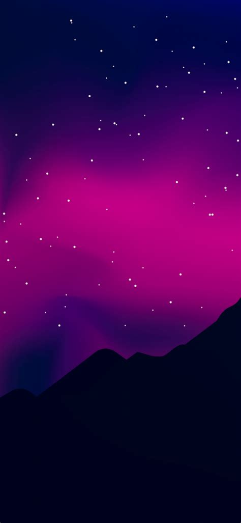 Multicolored wallpaper, colorful, rainbow colors, dark background. Sunset in the mountain for iPhone XS Max Amoled Dark Amoled Wallpaper | image free dowwnload