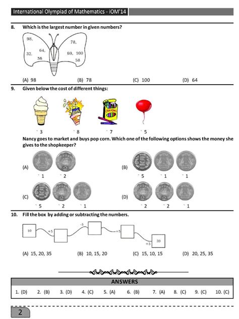 Mathematics form 1 lines and angles the acute, right, obtuse and reflex angles measuring angles o the instrument that is used to measure an angle is a protractor. International Mathematics Olympiad Class 1 Exam Question ...