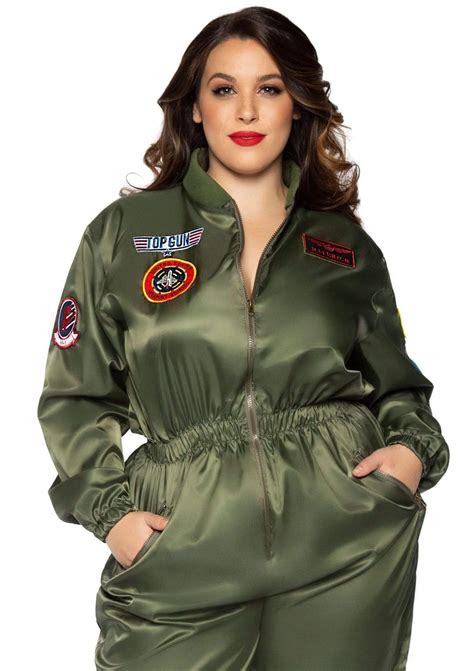 Plus Size Womens Top Gun Costume Parachute Flight Suit Leg Avenue