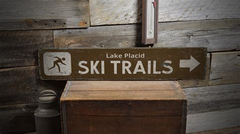Skiing Trails Sign Wooden Slope Sign Skiing With Friends Etsy