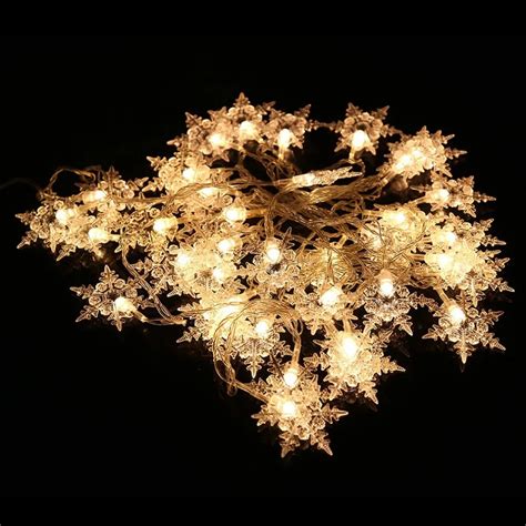 4m 20 Led Christmas Tree Snow Flakes Led String Fairy Light Party Home