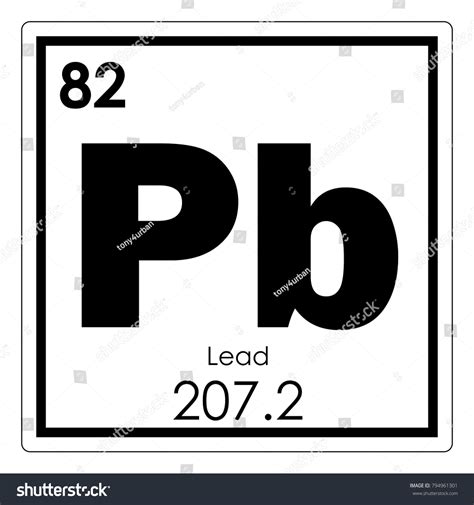 Lead Chemical Element Periodic Table Science Stock Illustration
