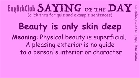 Beauty Is Only Skin Deep English Vocabulary Words Idioms And Phrases