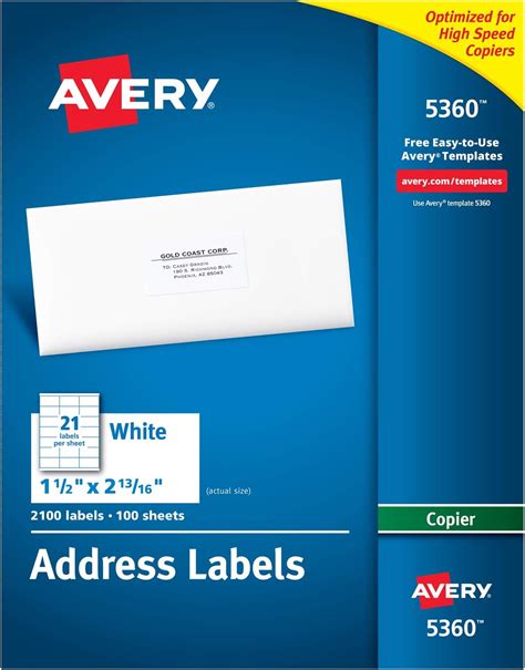 Avery Label Template 5351