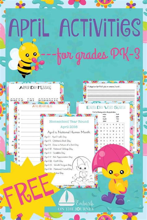 Free April Themed Activities And Printables Pack