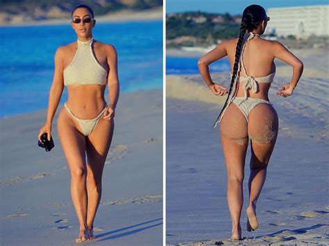 Kim Kardashian Flaunts Her Bikini Body On A Beach Through Her Recent