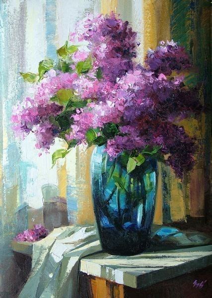 Hydrangeas In A Vase Flowers By Crisc Flower Painting Art