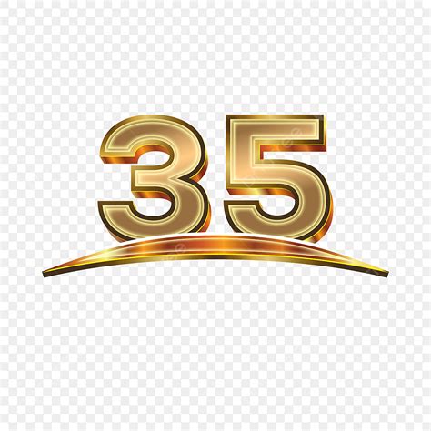 3d Golden Number Vector Hd Images 3d Golden Numbers 35 With Swoosh On