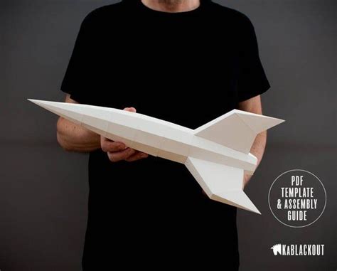 Papercraft Rocket Template Diy Rocket Low Poly Rocket 3d Etsy Diy