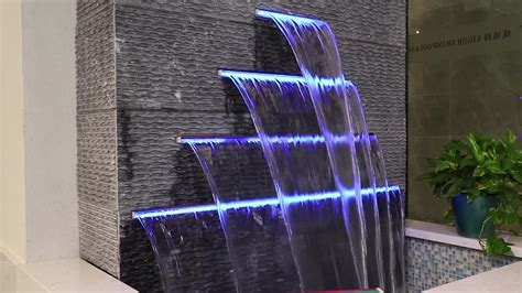 Pikes Acrylic Colorful Led Water Blade Waterfall Blade Descent For Pool