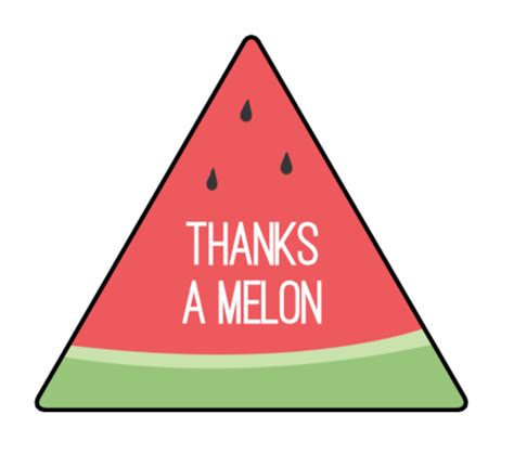 Thanks A Melon Watermelon Pun Favor Label Template Onlinelabels
