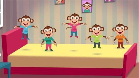 Rhymes for babies lyrics of the rhyme: Five Little Monkeys Jumping on the Bed Nursery Rhyme - ... | Doovi