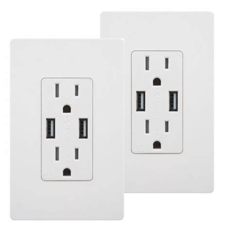 Topgreener Tu2154a Dual 4a Usb Socket Charger Wall Outlet Duplex