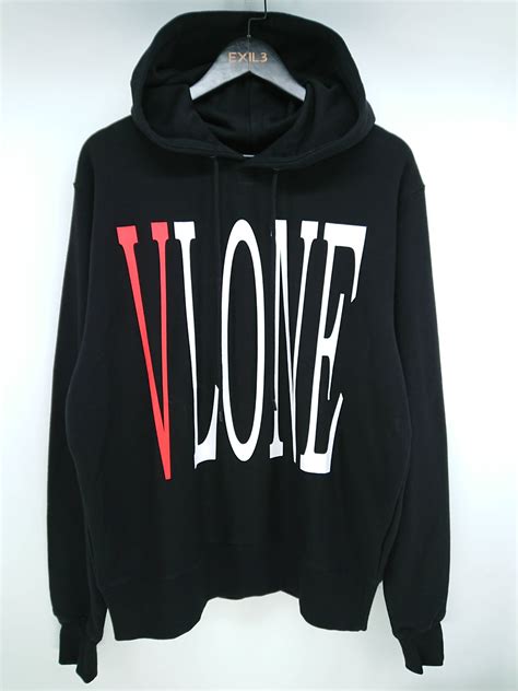 Vlone Rare Vlone Staple Hoodie Blackred Grailed