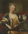ENTOURAGE DE CHARLES-AMEDEE-PHILIPPE VAN LOO , Portrait d'une femme en ...