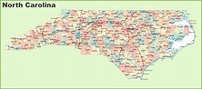 Road map of North Carolina with cities - Ontheworldmap.com