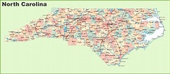 Road map of North Carolina with cities - Ontheworldmap.com
