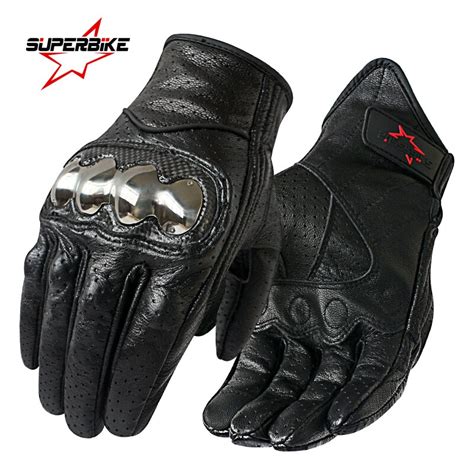 Motorcycle Gloves Men Steel Touch Screen Leather Electric Bike Glove Cycling Full Finger