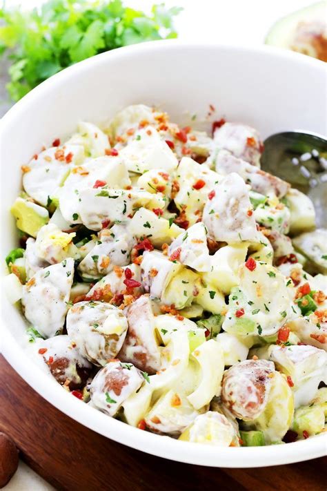 In this healthy and creamy potato salad recipe, yogurt replaces half of the mayo and we keep the potato skins on for more fiber and potassium. Lightened-Up Creamy Potato Salad Recipe - Whip up this ...