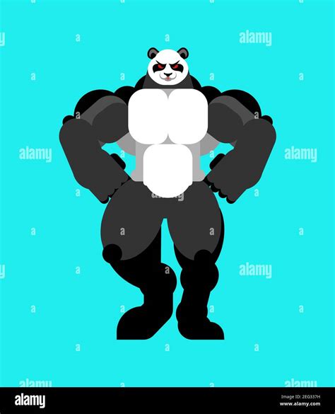 Strong Panda Powerful Chinese Bear Vector Illustration Stock Vector
