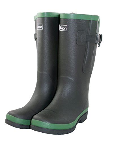 Jileon Extra Wide Calf Rubber Rain Boots With Rear Expansion Wide In