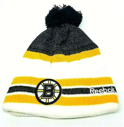 Boston Bruins Knit Hat New Era Or Reebok Sport Pom Beanie Hat Nhl 50