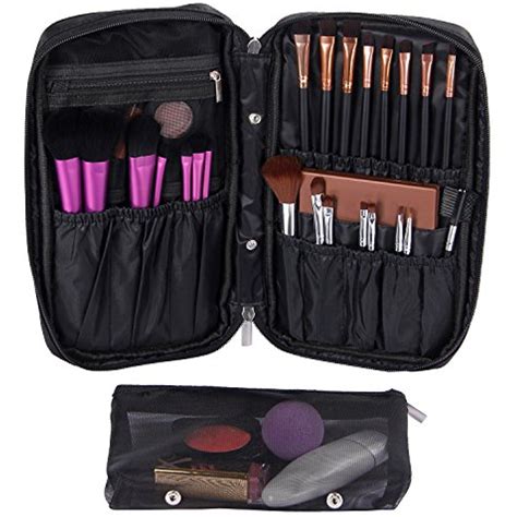 Valdler Makeup Organizer Bag With Compartments Portable Cosmetic Brush