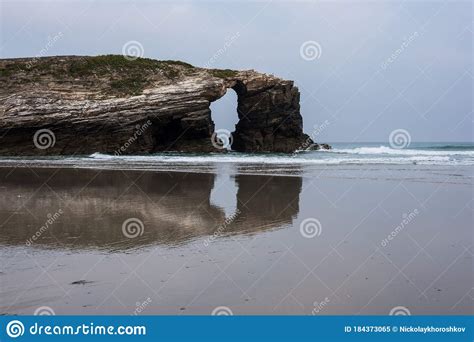 Beach Of The Cathedrals Ribadeo Stock Image Image Of Coastal Rocks